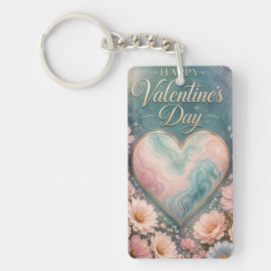 Porte-clefs Jardin de la Saint-Valentin au cœur de marbre céle