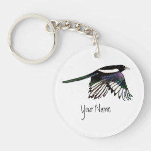 Porte-clefs Jardin de Magpie Customisé Oiseau Nature Animal