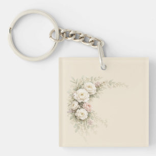 Porte-clefs Jardin de roses à l'aquarelle pour un style intemp