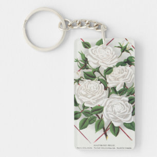 Porte-clefs Jardin de roses grimpantes blanches antiques victo