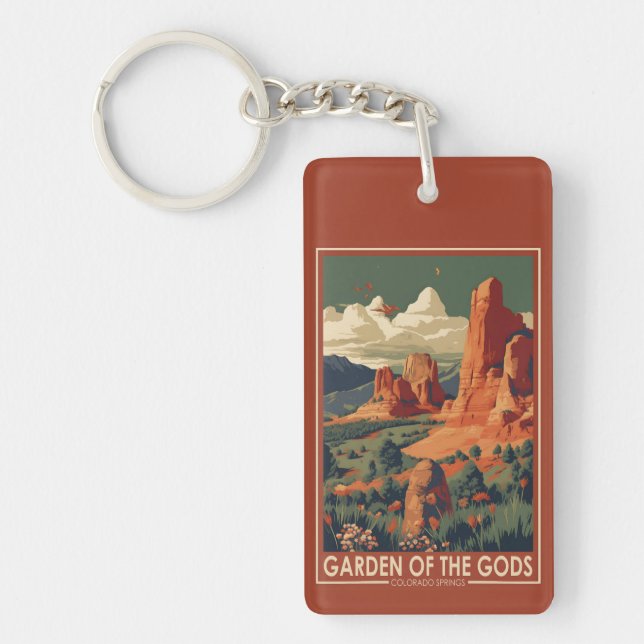 Porte-clefs Jardin des Dieux Colorado Springs Voyage Vintage (Devant)