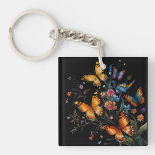 Porte-clefs Jardin des papillons lunaires
