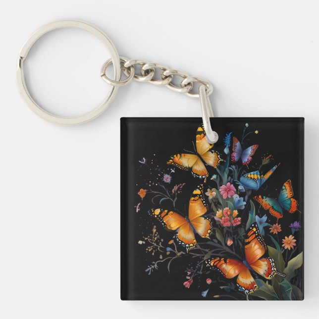 Porte-clefs Jardin des papillons lunaires (Devant)