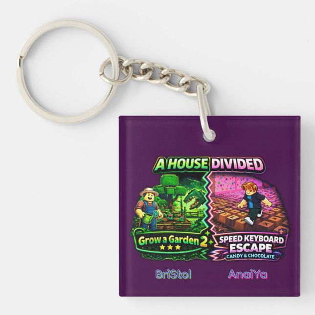 Porte-clefs Jardin Divisé vs Clavier de Bonbons (Devant)
