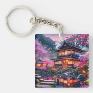 Porte-clefs Jardin japonais serein à Twilight Painting