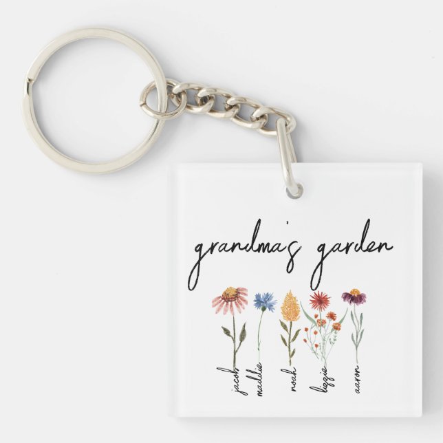 Porte-clefs Jardin personnalisé de grand-mère Anniversaire per (Devant)