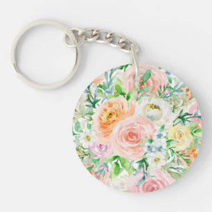 Porte-clefs Jardin romantique Pastel