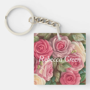 Porte-clefs Jardin Rose victorien - Bouquet Mariage