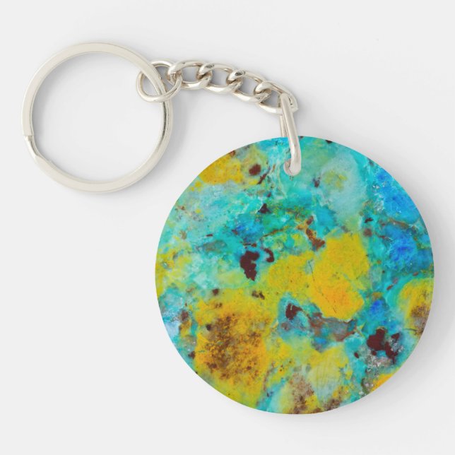 Porte-clefs Jasper Chrysocolla Bleu (Devant)