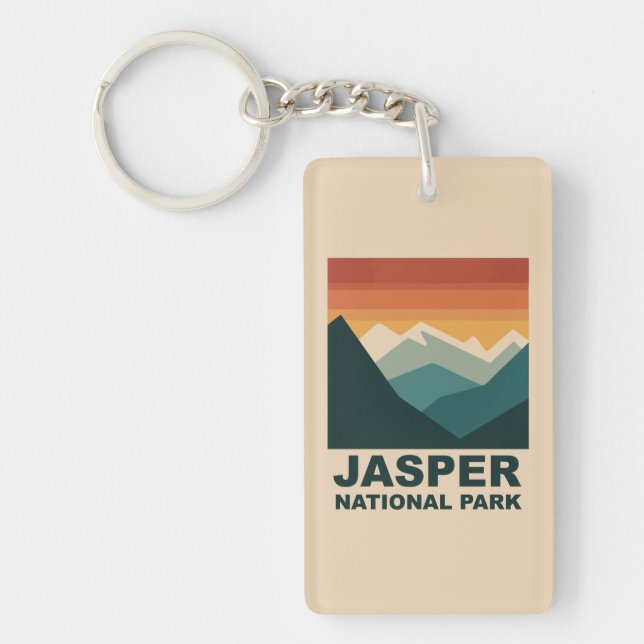 Porte-clefs Jasper National Park Minimalist Outdoor Design (Devant)