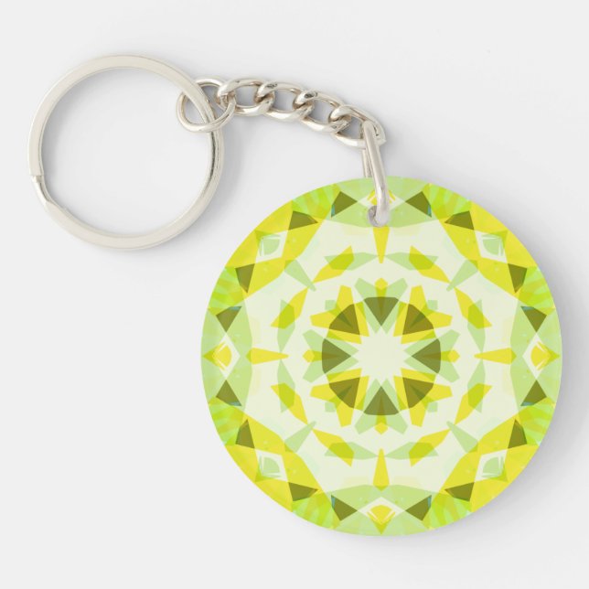 Porte-clefs Jaune clair Vert Étoile Été Dopamine Décor Art (Devant)