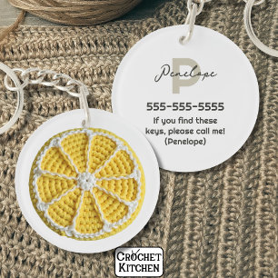 Porte-clefs Jaune Moderne Minimale Fraîche Crochet Citron Slic
