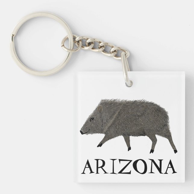 Porte-clefs Javelina ARIZONA Désert Peccaire Animaux Sauvages  (Devant)