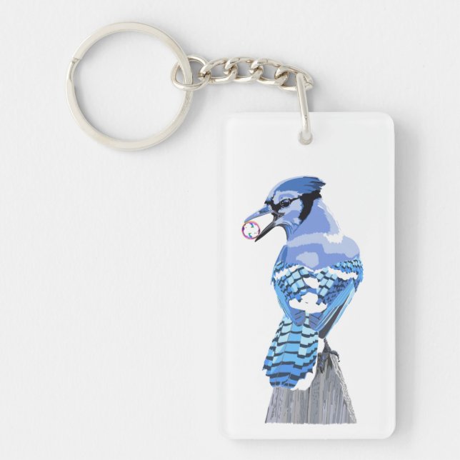 Porte-clefs Jay bleu brillant (Devant)