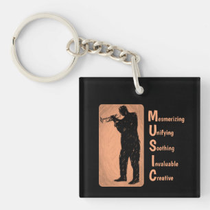 Porte-clefs Jazz Trumpet Player Porte - clé de musique