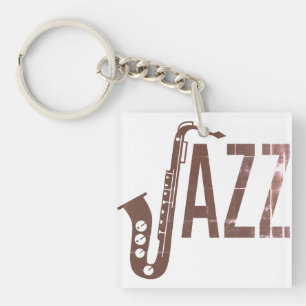 Porte-clefs Jazz Typographie Sax