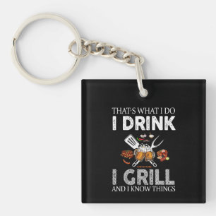 Porte-clefs Je Bois Et Grill Aliments Cadeau Personnalisé