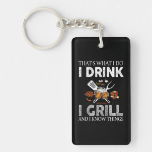 Porte-clefs Je Bois Et Grill Aliments Cadeau Personnalisé