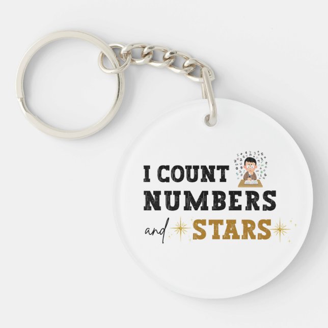 Porte-clefs Je compte les nombres et les étoiles - Comptable (Devant)