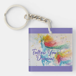 Porte-clefs Je Crois En Unicorns Rainbow Suivez Vos Rêves