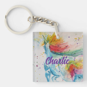 Porte-clefs Je Crois En Unicorns Sticker Rainbow Cute Girls