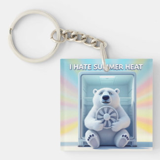 Porte-clefs Je déteste la chaleur de l'été - Joli ours polaire