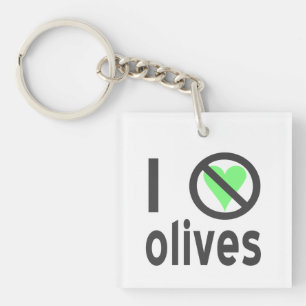 Porte-clefs Je déteste les olives, pas d'amour
