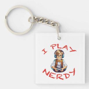 Porte-clefs Je joue au gamer nerdy