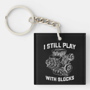 Porte-clefs Je joue encore avec des blocs Mécanicien automobil