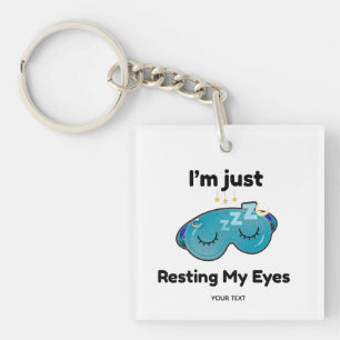Porte-clefs Je me repose les yeux Nom personnalisé Blague Pers