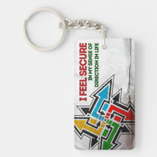 Porte-clefs "Je me sens en sécurité" Motivation Affirmation