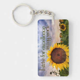 Porte-clefs "Je m'efforce d'atteindre l'excellence" Motivation