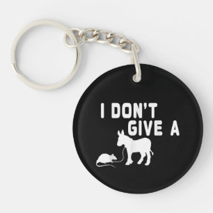 Porte-clefs Je m'en fiche, cadeau de rat drôle d'âne, blague d