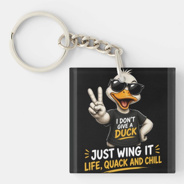 Porte-clefs Je m'en fiche du canard (Devant)