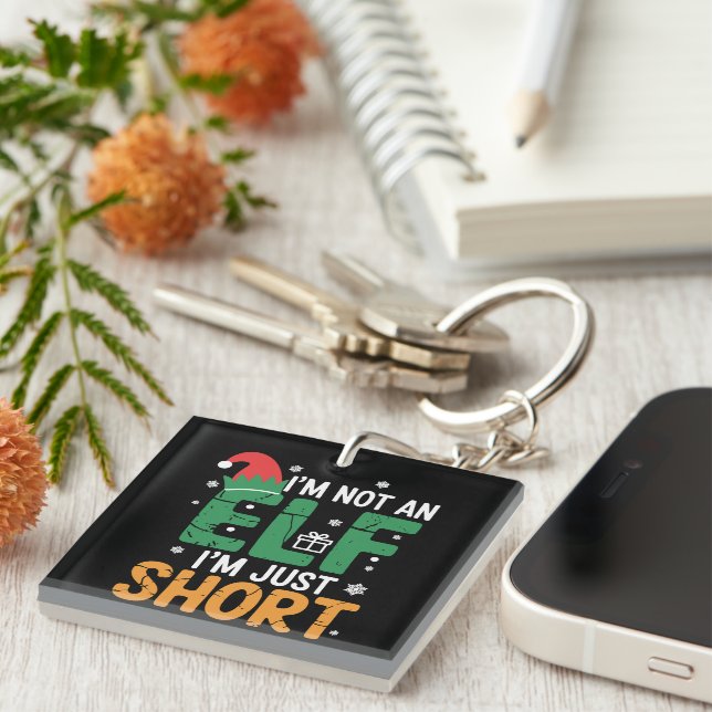 Porte-clefs Je Ne Suis Pas Un Elfe Juste De Courtes Noël Drôle (Devant Droit)