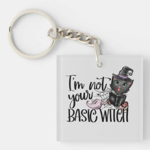 Porte-clefs Je ne suis pas votre sorcière de base - Chat noir