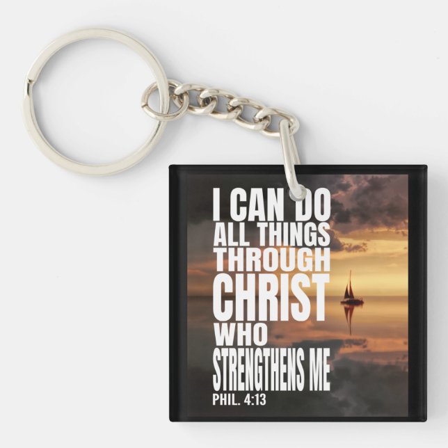 PORTE-CLEFS JE PEUX FAIRE TOUTES LES CHOSES PAR LE CHRIST QUI  (Devant)