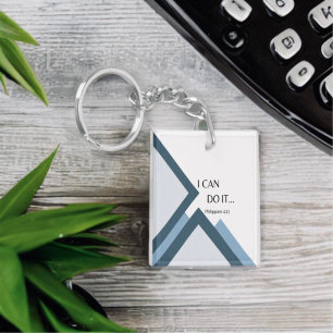 Porte-clefs Je peux tout faire Porte - clé Carré recto verso