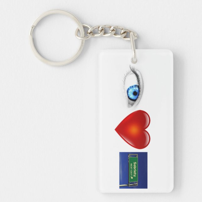 Porte-clefs "Je porte - clé aime sobriété" (Devant)