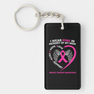 Porte-clefs Je Porte Du Rose En Mémoire De Ma Mère Cancer Du S