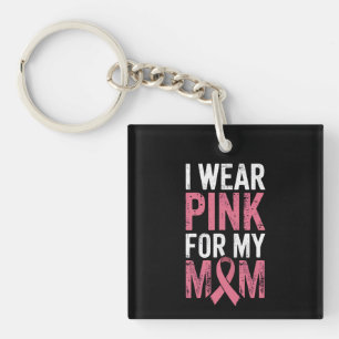 Porte-clefs Je porte du rose pour la sensibilisation au cancer