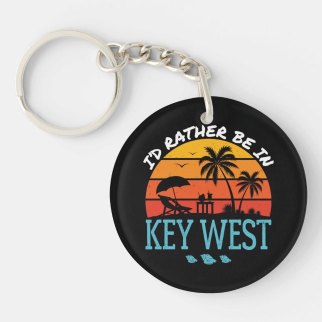 Porte-clefs Je préfère être dans Key West Souvenir (Devant)