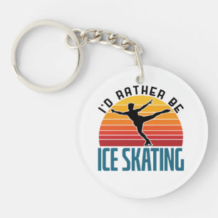 Porte-clefs Je Préférerais Être Patineur sur glace