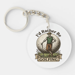 Porte-clefs Je préférerais jouer au golf 