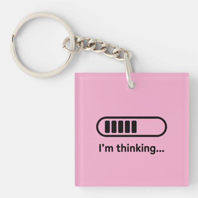 Porte-clefs Je réfléchis... Barre de progression rose Minimali (Devant)