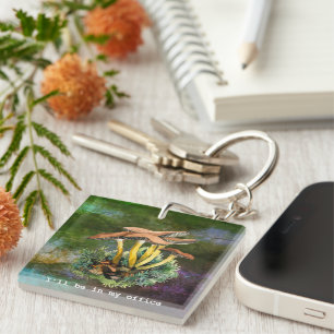 Porte-clefs Je serai dans mon bureau Champignons aquarelle