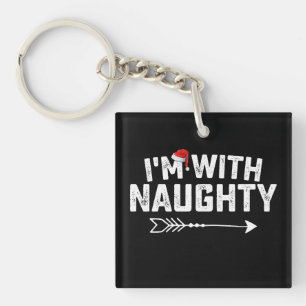 Porte-clefs Je suis avec des couples de Noël assortis coquins