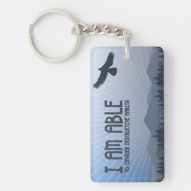 Porte-clefs "Je suis capable de conquérir" Affirmation de moti (Devant)