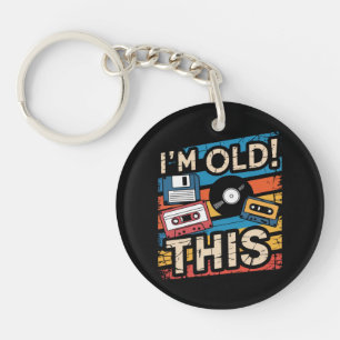 Porte-clefs Je suis cette vieille nostalgie musicale rétro col