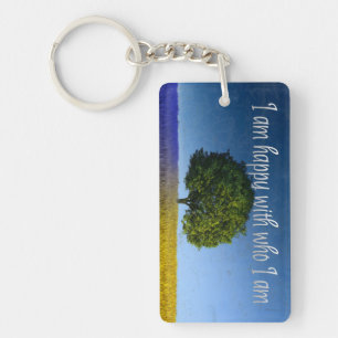 Porte-clefs "Je suis heureux de ce que je suis" Motivation Aff